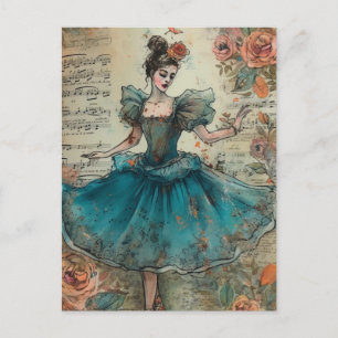 Carte Postale Collage Ballerina