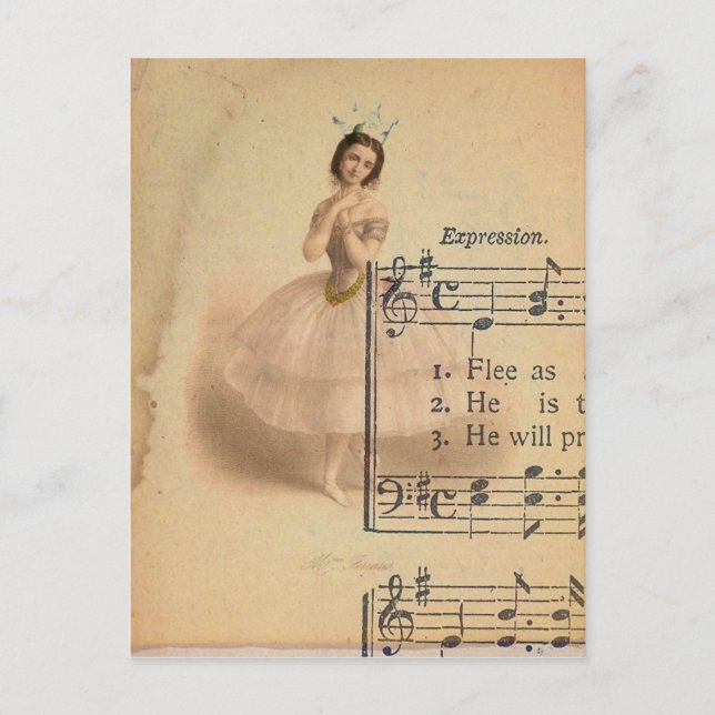 Carte Postale Collage Ballerina (Devant)
