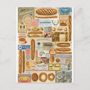 Carte Postale Collage boulangerie et fromages