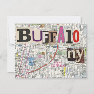 Carte Postale Collage Buffalo NY Maps