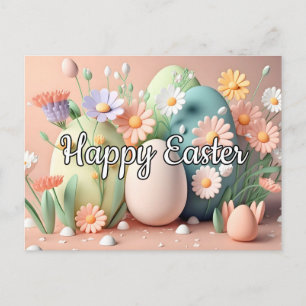 Carte Postale Collage créatif de printemps Joyeuses Pâques