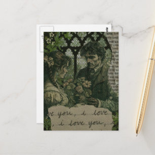 Carte Postale Collage d'amour de couple vintage