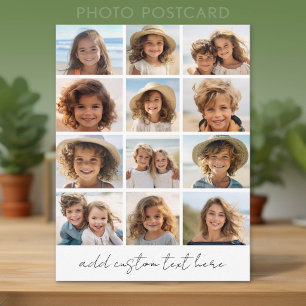 Carte Postale Collage de 12 photos Instagram avec texte de scrip