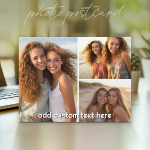 Carte Postale Collage de 3 photos avec 1 ligne de texte