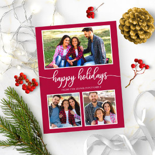Carte Postale Collage de 3 photos Joyeux Noël Moderne Noël