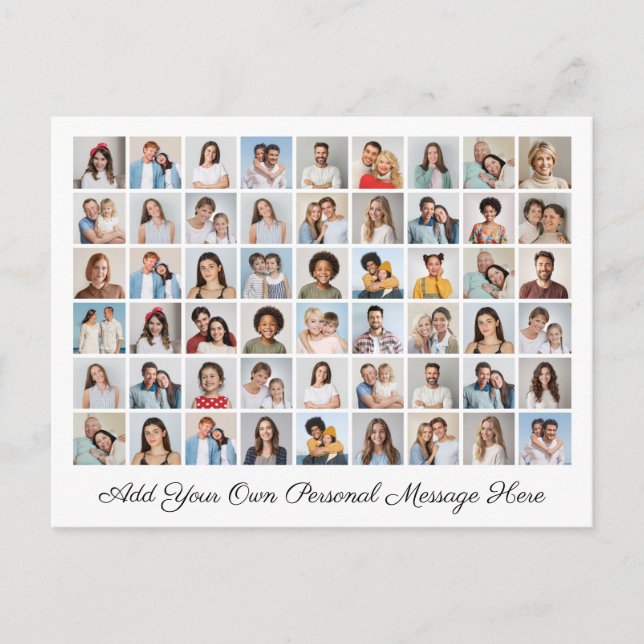 Carte Postale Collage de 54 photos Ajoutez votre propre message  (Devant)
