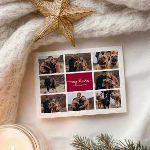 Carte Postale Collage de 8 photos écriture élégante Joyeux Noël