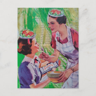 Carte Postale Collage de chapeaux de salade drôles