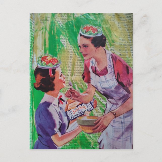 Carte Postale Collage de chapeaux de salade ridicules (Devant)