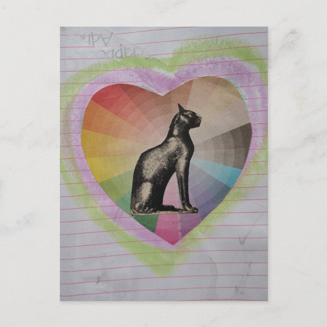 Carte Postale collage de chat (Devant)