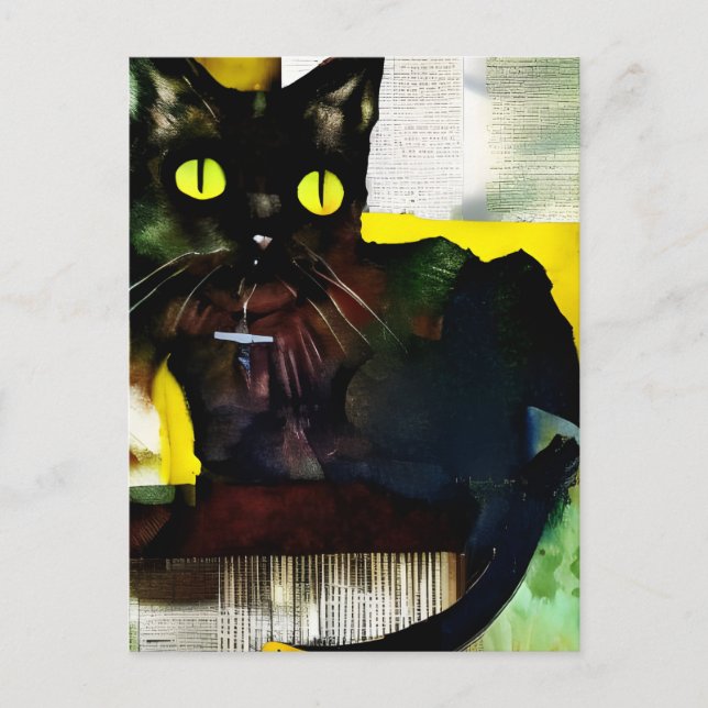 Carte postale Collage de chats noirs (Devant)