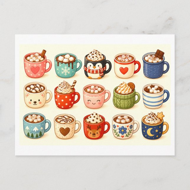 Carte Postale Collage de Chocolat Chaud (Devant)