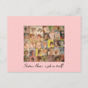 Carte Postale Collage de coiffures vintage des années 1960
