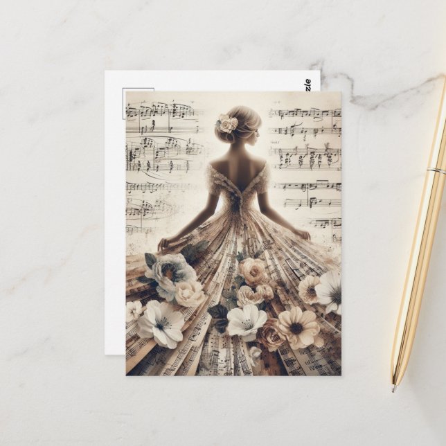Carte Postale Collage de danse en musique (Devant/Arrière en situation)
