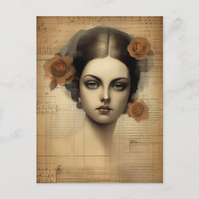 Carte Postale Collage de femmes vintages (Devant)