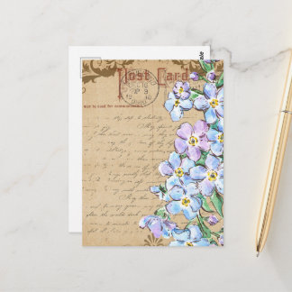 Carte Postale Collage de fleurs vintage