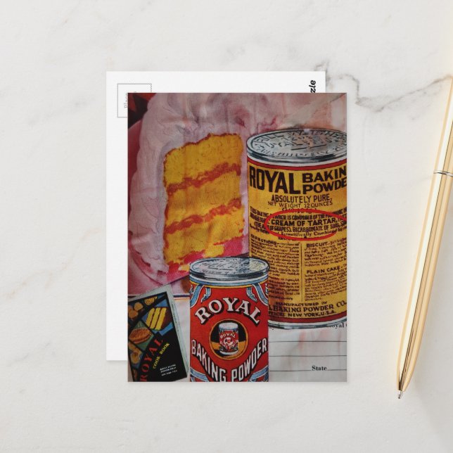 Carte Postale Collage de gâteau et de levure chimique (Devant/Arrière en situation)