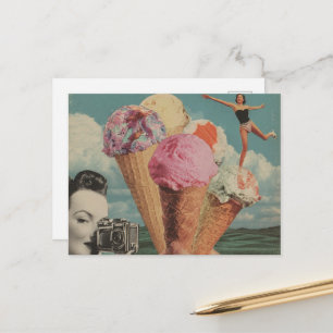 Carte Postale Collage de glace surréaliste Swim