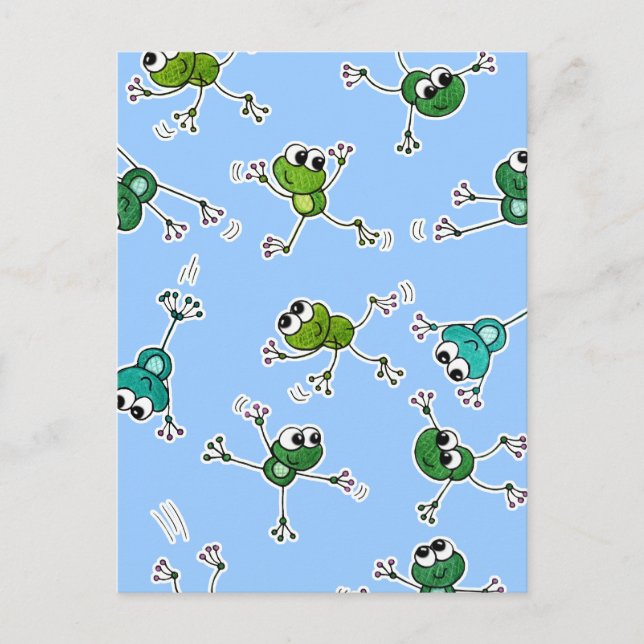 Carte Postale Collage de grenouilles (Devant)