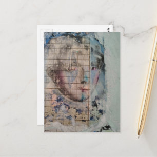 Carte Postale Collage de grunge de visage abstrait