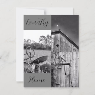Carte Postale Collage de la grange de tracteur "Country Home"