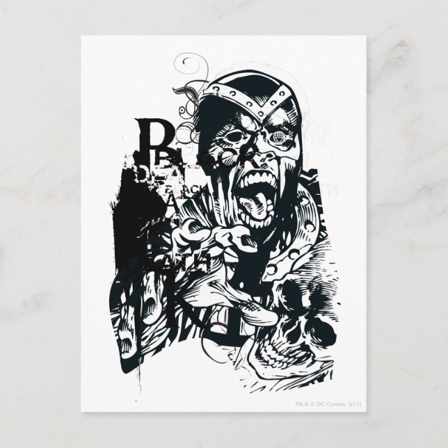 Carte Postale Collage de la main noire et du crâne (Devant)