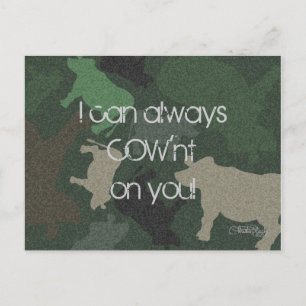Carte Postale Collage de la vache CaMOOflage en vert