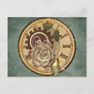 Carte Postale Collage de l'horloge vintage