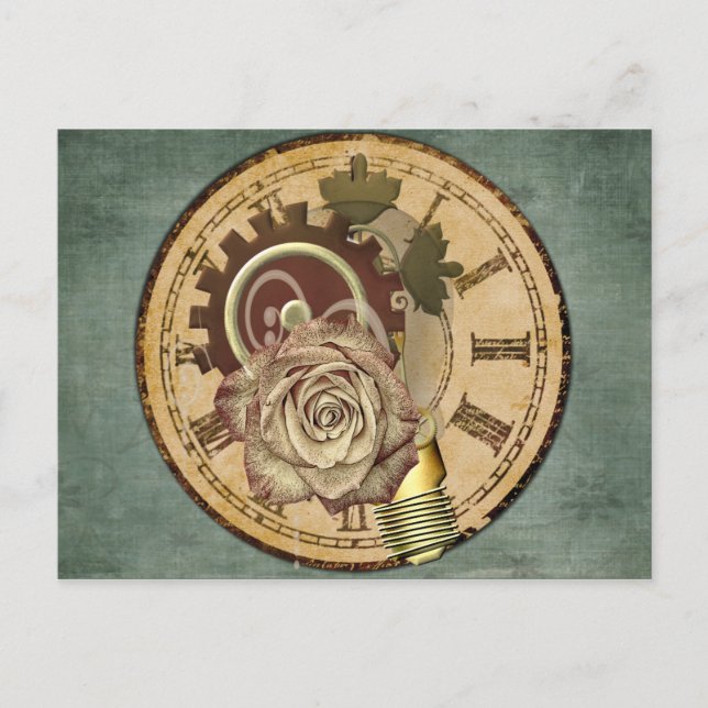 Carte Postale Collage de l'horloge vintage (Devant)