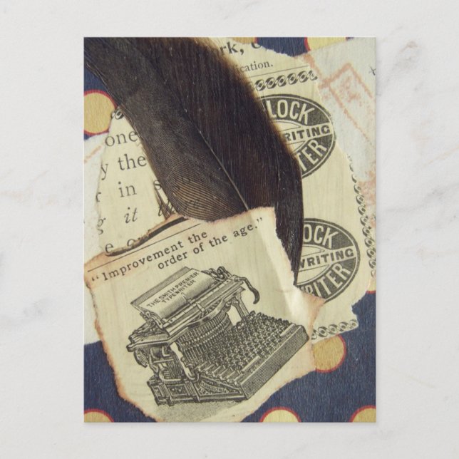 Carte Postale Collage de machine à écrire (Devant)