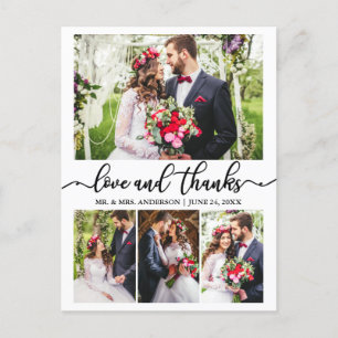 Carte Postale Collage de mariage en calligraphie 4 Photo Amour M