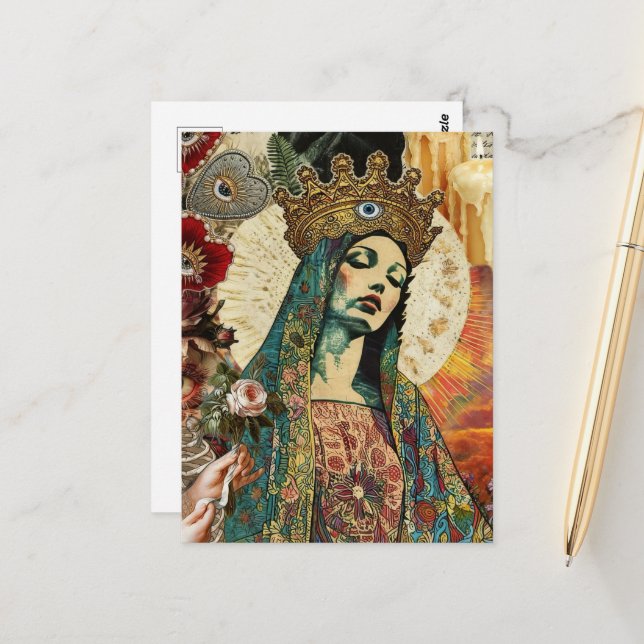 Carte Postale Collage de Marie (Devant/Arrière en situation)
