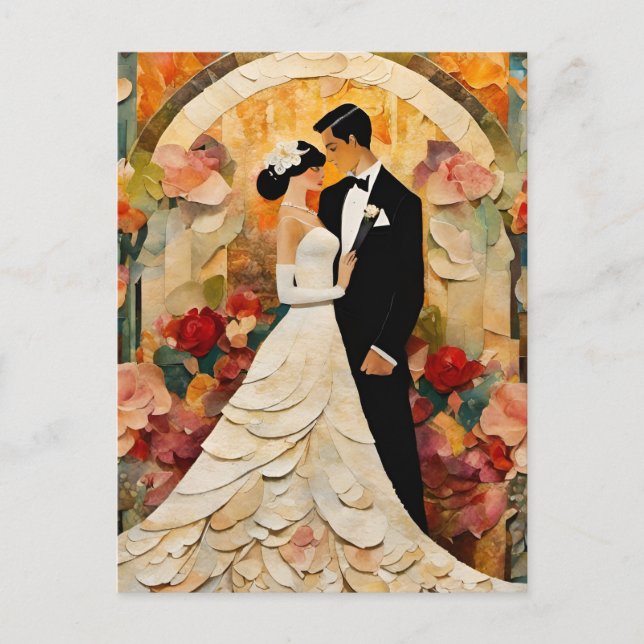 Carte Postale Collage de mariée et de chambre (Devant)