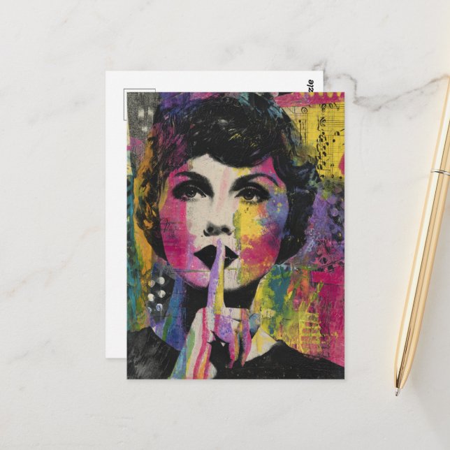 Carte Postale Collage de médias assez mixte (Devant/Arrière en situation)