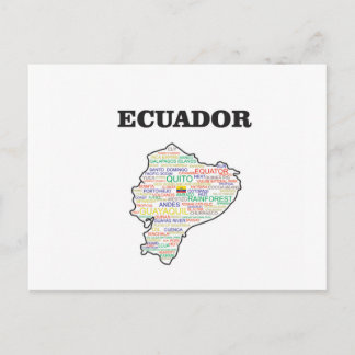 CARTE POSTALE COLLAGE DE MOT ÉQUATEUR