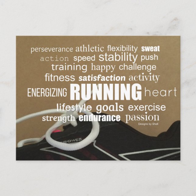 Carte Postale Collage de motivation pour coureurs (Devant)