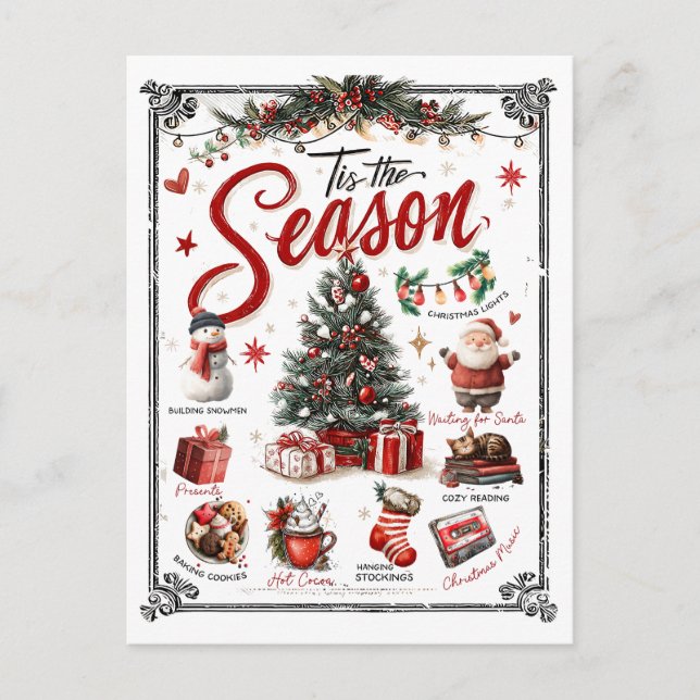 Carte Postale Collage de mots de Noël  (Devant)