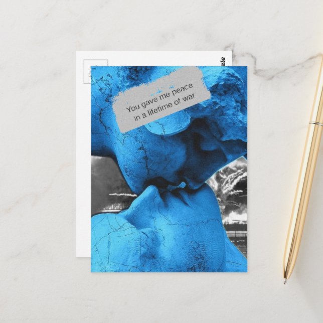 Carte Postale Collage de paix dans une vie de guerre (Devant/Arrière en situation)