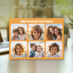 Carte Postale Collage de photos - 6 Photos avec Texte Personnali