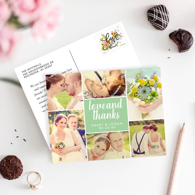 Carte Postale Collage de photos avec écriture manuscrite sur fon (Créateur téléchargé)
