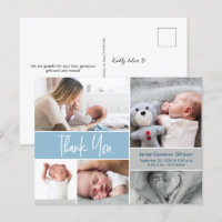 Collage de photos de baby shower avec lettrage ble