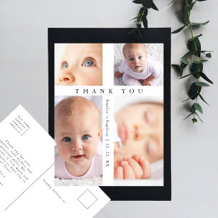 Carte Postale Collage de photos de baptême Croix Remerciements m