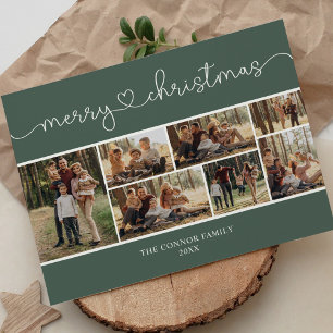 Carte Postale Collage de photos de calligraphie moderne Joyeux N