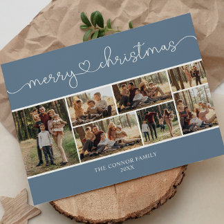 Carte Postale Collage de photos de calligraphie moderne Joyeux N