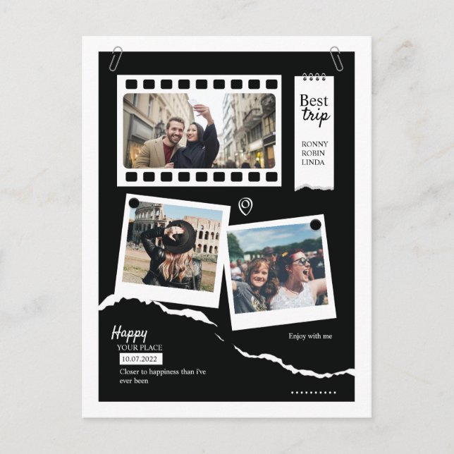 Carte Postale Collage de photos de famille (Devant)