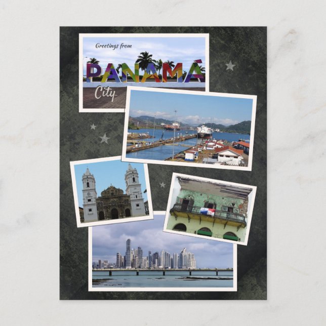 Carte Postale Collage de photos de Panama City (Devant)