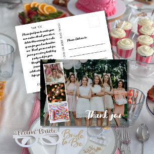Carte Postale Collage de photos de remerciement pour anniversair