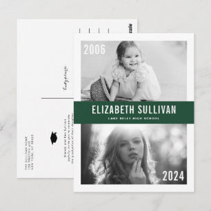 Carte Postale Collage de photos de remise de diplômes Vert d'hie