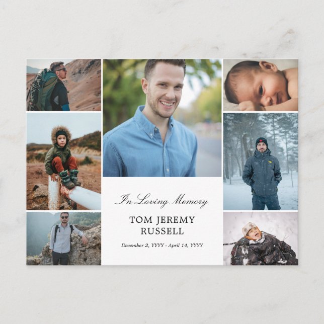 Carte Postale Collage de photos En souvenir affectueux Annonce d (Devant)