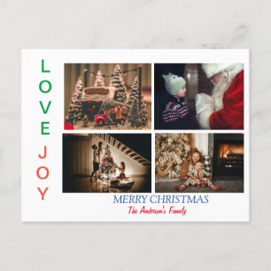 Carte Postale Collage de photos familiales Quatre photos Joyeux 